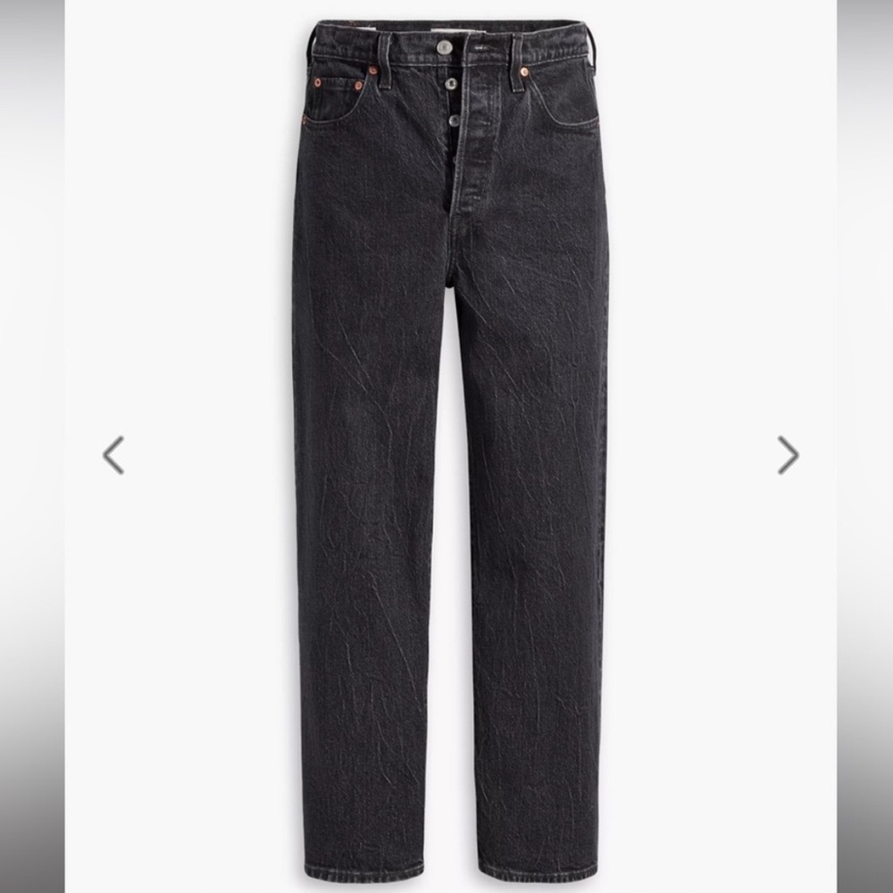 Levi's Black Ribcage Straight Ankle Leg Jeans Classic Style - Picture 4 of 13